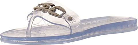 Vince Camuto Evolet Clear Slip On Rounded Open Toe Jelly Flip Flop Sandal