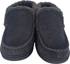 Clarks Grey Suede Leather Sherpa Lined Indoor Outdoor Ankle Bootie Slippers