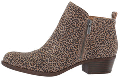 Lucky Brand Women's Basel Ankle Bootie Eyelash Leopard Low Cut Dress Booties