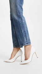 Sam Edelman Hazel Bright White Stiletto Heel Pointed Toe Slip On Fashion Pumps