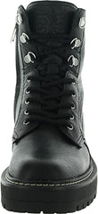 Sam Edelman Lue Black Chunky Heel Rounded Toe Lace Up Ankle Combat Boots