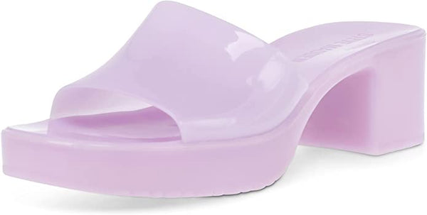 Steve Madden Harlin Lilac Open Rounded Toe Slide-On Single Strap Heeled Sandal