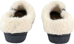 Clarks Womens Suede Leather Slipper with Gore and Bungee JMH2213 - Warm Plush Faux Fur Lining - Indoor Outdoor House Slippers For Women