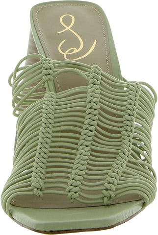 Sam Edelman Laurette Light Green Block Heel Slip On Squared Toe Fashion Mules