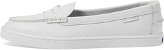 Cole Haan Nantucket White Pebbled Leather Slip On Round Toe Classic Penny Loafer