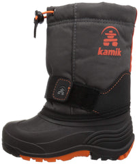 Kamik Kids' Rocket Snow Boot Toddler Warm Boots Grey Snow Boot Charcoal Flame
