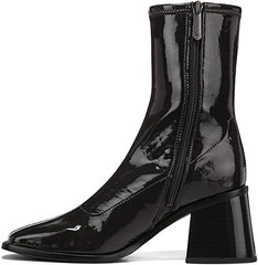 Sam Edelman Wells Slate Purple Stacked Block Heel Squared Toe Fashion Ankle Boot