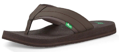Sanuk Beer Cozy 2 Slip On Flats Slides Flip-Flop Summer Sandals DARK BROWN