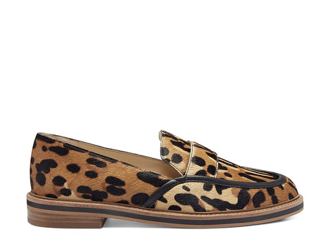 Vince Camuto Jordan Leopard Pony Hair Flat Slip On Casual Oxford Loafers Shoes