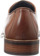 Cole Haan Lenox British Tan Stacked Heel Lace Up Hill Cap Leather Oxford Shoes