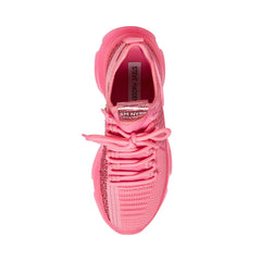 Steve Madden MAXIMA Hot Pink Lace Up Chunky Rhinestone Boyfriend Low Top Sneaker