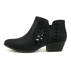 Soda Chance Closed Toe Multi Strap Ankle Block Heel Open Side Fashion Bootie Black Nb Chance (9, Black Nb Chance)