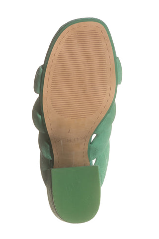 Kelsi Dagger Mell Shamrock Green Mule Band Heeled Open Toe Slip On Sandals