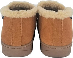 Clarks Cognac Suede Leather Sherpa Lined Indoor Outdoor Ankle Bootie Slippers