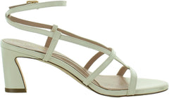 Cole Haan Amber Ivory Leather Ankle Strap Rounded Open Toe Block Heeled Sandals