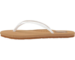 Flojos Fiesta 2.0 White/Tan Vintage Slip On Slide Thong Flat Flip Flops Sandals