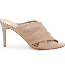 Vince Camuto Clarstie NOCCIOLA Nude High Heel Open Toe Slip-On Dress Mules