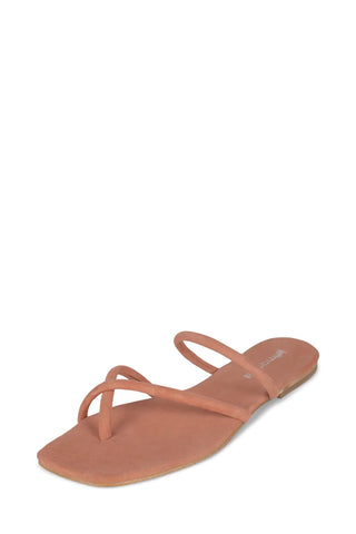 Jeffrey Campbell Rania Pink Suede Slip On Flip Flop Open Toe Strappy Flat Sandal