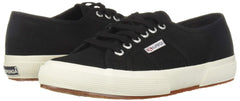 Superga 2750 Cotu Black White Lace Up Rounded Closed Toe Classic Sneaker