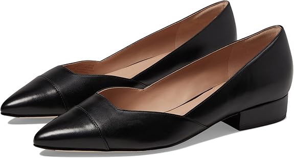 Cole Haan Vanessa Skimmer Black Leather Slip On Pointed Toe Classic Pumps