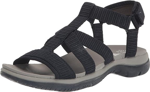 Dr. Scholl's Adalia Navy Fabric Ankle Strap Open Toe Breathable Flats Sandals