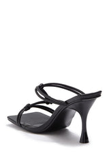 Cape Robbin Newly Mid Heel Slip On Strappy Mule Open Toe Dress Sandals Pumps