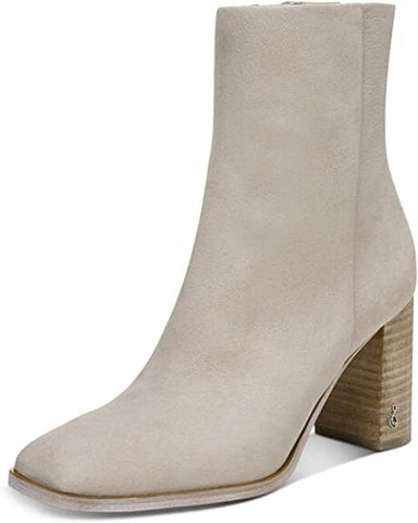 Sam Edelman Osten Mink Grey Stacked Block Heel Almond Toe Fashion Ankle Booties