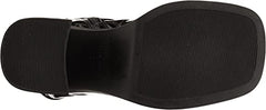 Nine West Gerri3 Black2 Patent Chunky Block Heel Squared Toe Ankle Platform Boot