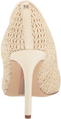 Sam Edelman Hazel Ivory Raffia Stiletto Heeled Slip On Pointed Toe Dress Pumps