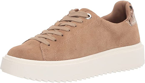 Steve Madden Charlie Taupe Suede Lace Up Rounded Toe Fashion Low Top Sneakers