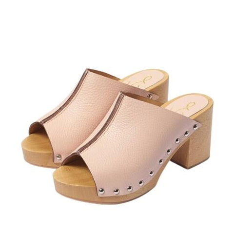 Sam Edelman Bardot Sand Leather Block Heel Open Toe Slip On Fashion Suede Mules