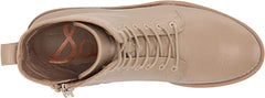 Sam Edelman Garret Sesame Leather Lace Up Moto Platform Combat Ankle Boots