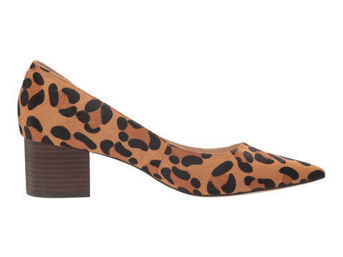 Sole Society Andorra Tan Black Leopard Block Heel Pointed Toe Dress Pumps