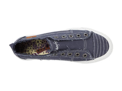 Blowfish Malibu Play Blue Tuna Smoked Canvas Slip On Comfort Fashion Sneaker