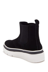 Steve Madden Avery Black Suede Fashion Pull On Platfrom Wedge Chelsea Boots