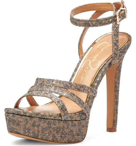 Jessica Simpson Balina Gold Platform Dress High Heel Formal Open Toe Sandals