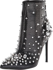 Steve Madden Viceroy Black Studs Spiked Pointed Toe Stiletto Heel Ankle Boots