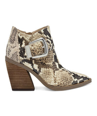 Vince Camuto Gidgey Natural Snake Stacked Heel Pointed Toe Ankle Booties Boot