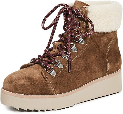 Sam Edelman Franc Lace-up Round-toe Hiker Ankle Boot Toffee Brown Lace Up Bootie