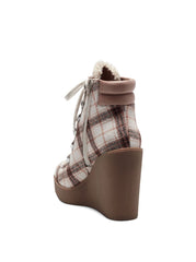 Jessica Simpson Maelyn Wedge Platform Almond-Toe Ankle Boots Light Natural Combo