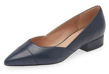 Cole Haan Vanessa Skimmer Navy Blazer Leather Slip On Pointed Toe Loafers