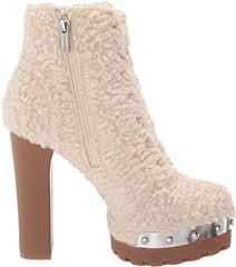 Jessica Simpson Irella High Block Heel Lug Sole Lace-up Platform Boots Natural