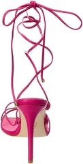 Schutz Hana Hot Pink Strappy Tie Up Open Toe Stiletto High Stiletto Heel Sandals