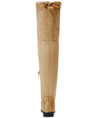 Wanted Cordele Taupe Suede Fitted Over-the-Knee Stretchy Vegan Suede Boot