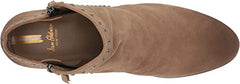 Sam Edelman Paola Deep Taupe Studded Side Zip Almond Toe Block Heel Ankle Boots