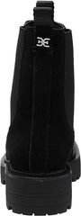 Sam Edelman Laguna Black Suede Rounded Toe Pull On Chelsea Ankle Combat Boots