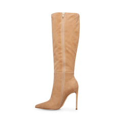 Steve Madden Izetta Taupe Suede Pull On Pointed Toe Knee High Dress Boot