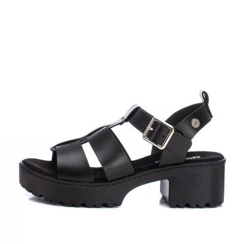 Ready Salted Jaffa2 Black Fashion Open Toe Ankle Strap Chunky Platform Sandals 10