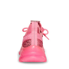 Steve Madden MAXIMA Hot Pink Lace Up Chunky Rhinestone Boyfriend Low Top Sneaker