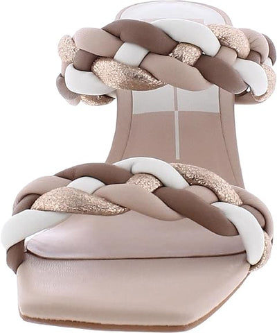 Dolce Vita Paily Natural Multi Stella Braided Straps Slip On Heeled Sandals